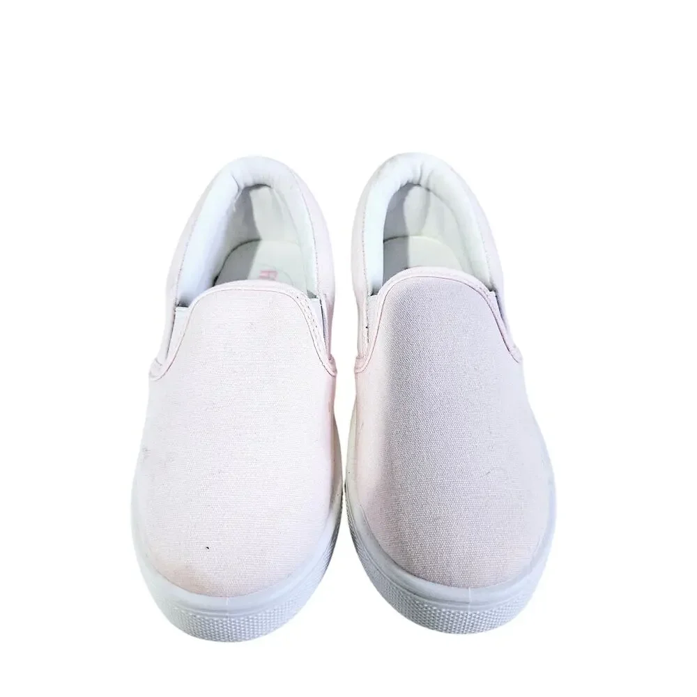 Fabkids Girls Size 13 Youth Canvas Slip On Sneakers Light Pink Casual Skate Shoe